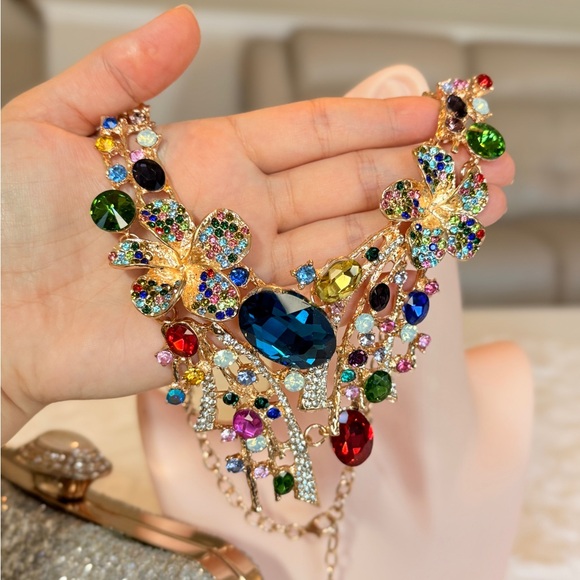 ⚜️ Elegant Multicolor Gemstone Necklace - Picture 8 of 9